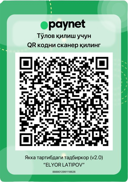 Paynet QR — DeskLink uchun xayriya/qo‘llab-quvvatlash to‘lovi
